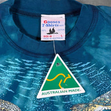 Load image into Gallery viewer, Vintage Gooses "Green Turtles Australia" Wildlife Blue Tie Dye T-Shirt
