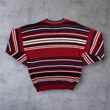 Load image into Gallery viewer, Vintage The Sweater Shop Embroidered Spellout Multi Striped Acrylic Knit Jumper
