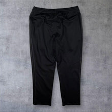 Load image into Gallery viewer, Adidas Three Striped Embroidered Trefoil Logo Black Straight Cuff Tracksuit Bottoms
