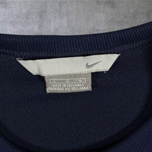 Load image into Gallery viewer, Vintage Y2K Nike T Shirt Navy Blue Colour Block Mesh Polyester Mini Swoosh 2000s
