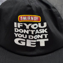 Load image into Gallery viewer, Vintage 90s Smirnoff Vodka Snapback Cap If You Don't Ask Slogan Promo Hat
