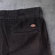 Load image into Gallery viewer, Dickies Corduroy Trousers W32 Black Straight Leg Workwear Skate Chino Pants 34 x 30
