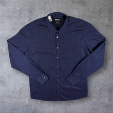 Load image into Gallery viewer, DKNY Mens Navy Micro Dot Shirt 16.5 Collar Slim Fit 100% Cotton Long Sleeve
