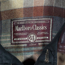 Load image into Gallery viewer, Vintage Marlboro Classics Leather Collar Brown Cotton Heavy Check Lined Chore Jacket
