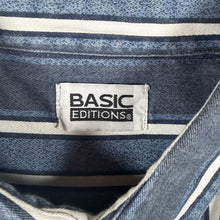 Load image into Gallery viewer, Vintage 90s Basic Editions Blue Striped Shirt Boxy Denim Look Y2K Skater
