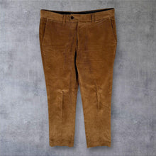 Load image into Gallery viewer, Gurteen Esquire Classic Tan Corduroy Cord Straight Leg Trousers
