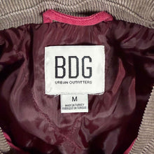 Load image into Gallery viewer, BDG Urban Outfitters Alba Worker Jacket M Red Canvas Corduroy Collar Workwear
