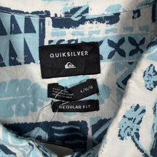 Load image into Gallery viewer, Quiksilver Mens Large Hawaiian Shirt Blue Tropical Aloha Surf Short Sleeve
