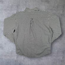 Load image into Gallery viewer, Wrangler Western Black Grey White Plaid Check Long Sleeve Cotton Shirt
