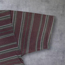Load image into Gallery viewer, Vintage NEXT T Shirt Mens Large Burgundy Green Striped Retro Cotton Tee L
