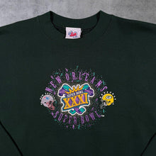 Load image into Gallery viewer, Vintage NFL Super Bowl XXXI New Orleans Patriots Packers Green Sweatshirt
