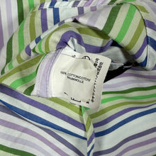 Load image into Gallery viewer, GAP "Classic" Green Purple White Multi Striped Long Sleeve Cotton Shirt
