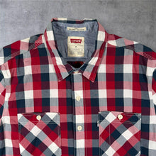 Load image into Gallery viewer, Levi's "Slim Fit" Red Black White Check Long Sleeve Cotton Shirt
