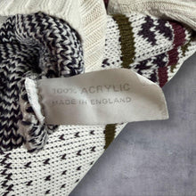 Load image into Gallery viewer, Vintage Stanford Fair Isle Jumper M Nordic V Neck Made in England 80s 90s
