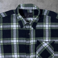 Load image into Gallery viewer, Vintage Faoyun Plaid Flannel Shirt Mens Large Green Black Check 90s Grunge
