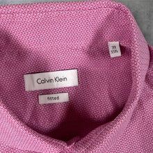Load image into Gallery viewer, Calvin Klein "Fitted" Pink Patterned Long Sleeve Cotton Dress Shirt
