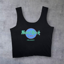 Load image into Gallery viewer, Vintage 90's Hard Rock Cafe "Orlando" Tourist Logo Spellout Graphic Black Vest Top
