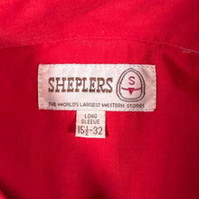 Load image into Gallery viewer, Vintage Sheplers Cowboy Western Classic Red Long Sleeve Popper Shirt
