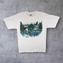 Load image into Gallery viewer, Vintage Alaska Wildlife White T Shirt Anvil M Prairie Mountain Last Frontier USA

