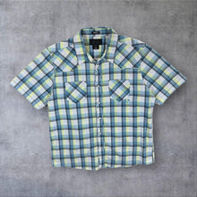 Load image into Gallery viewer, Early 00's Oakley Plaid Check Pearl Snap Popper Skater Surfer Short Sleeve Shirt
