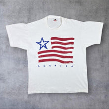 Load image into Gallery viewer, Vintage 90's America Souvenir Flag Spellout Graphic White Single Stitch T-Shirt
