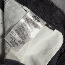 Load image into Gallery viewer, Dickies Corduroy Trousers W32 Black Straight Leg Workwear Skate Chino Pants 34 x 30
