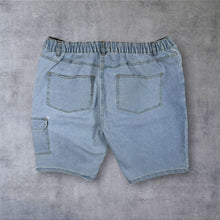 Load image into Gallery viewer, Atlas For Men Classic Blue Stretch Cotton Denim Casual Cargo Shorts
