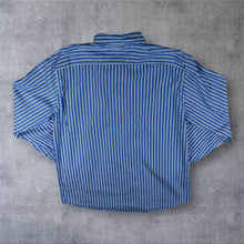 Load image into Gallery viewer, Tommy Hilfiger "New York Fit" Blue White Striped Cotton Long Sleeve Button-Down Shirt
