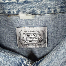 Load image into Gallery viewer, Vintage Men's Company Cowboy Western Acid Wash Blue Denim Long Sleeve Popper Shirt
