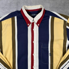 Load image into Gallery viewer, Vintage Nautica Multi Striped Long Sleeve Cotton Button-Down Shirt
