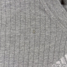 Load image into Gallery viewer, Vintage Adidas Embroidered Mini Centre Logo Grey Short Sleeve V-Neck Ribbed T-Shirt
