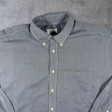 Load image into Gallery viewer, Vintage Lacoste Mini Pocket Logo Grey Cotton Long Sleeve Button-Down Shirt
