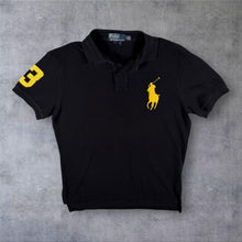 Load image into Gallery viewer, Early 00's Polo Ralph Lauren "Custom Fit" Big Pony Black Cotton Polo Shirt
