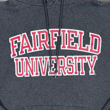 Load image into Gallery viewer, Champion Fairfield University College Spellout Graphic Grey Pullover Hoodie
