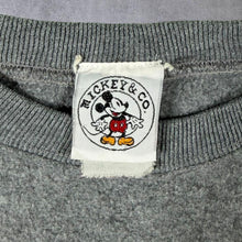 Load image into Gallery viewer, Vintage Disney Mickey &amp; Co. Embroidered Spellout Grey Fleece Sweatshirt
