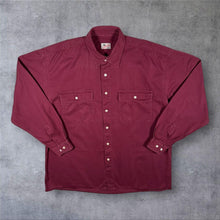 Load image into Gallery viewer, Vintage Camargue Western Style Burgundy Red Cotton Long Sleeve Shirt
