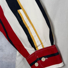 Load image into Gallery viewer, Vintage 90s Indian Blue Colour Block Striped Shirt Oversized XL Retro
