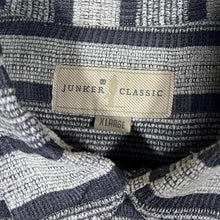 Load image into Gallery viewer, Vintage Junker Classic Grey Mix Striped Long Sleeve Polyester Flannel Shirt
