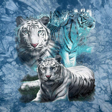 Load image into Gallery viewer, Vintage Delta Pro Weight Tiger Animal Wildlife Graphic Blue Tie Dye T-Shirt
