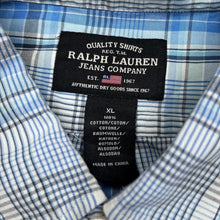 Load image into Gallery viewer, Ralph Lauren Jeans Co Shirt Mens XL Blue Plaid Y2K Double Pocket Short Sleeve

