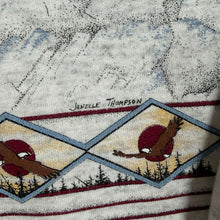 Load image into Gallery viewer, Vintage 1994 Artisans Janelle Thompson Bald Eagle AOP Sweatshirt 90s USA XL

