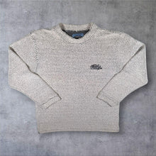 Load image into Gallery viewer, Early 00's Weird Fish Embroidered Mini Logo Light Grey-White Macaroni Knit Sweatshirt
