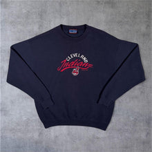 Load image into Gallery viewer, Vintage Crable MLB (1998) Cleveland Indians Baseball Embroidered Navy Blue Sweatshirt
