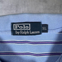 Load image into Gallery viewer, Early 00's Polo Ralph Lauren Blue Pink Striped Cotton Preppy Y2K Polo Shirt

