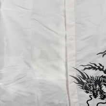 Load image into Gallery viewer, Early 00's Casablanca Goth Y2K Dragon Motif White Short Sleeve Shirt
