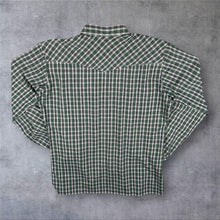 Load image into Gallery viewer, Vintage Jinglers Western Cowboy Green White Check Long Sleeve Popper Shirt
