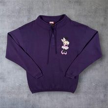 Load image into Gallery viewer, Vintage 90s Disney Designs Minnie Mouse Purple 1/4 Zip Sweatshirt USA OSFA Large
