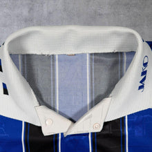 Load image into Gallery viewer, Vintage 90's Jako Blue Black White Striped Collared Template Football Shirt
