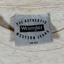 Load image into Gallery viewer, Vintage Wrangler Logo Spellout Graphic Short Sleeve Cream Grey Cotton T-Shirt
