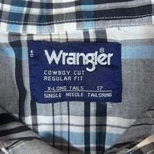 Load image into Gallery viewer, Vintage 90's Wrangler Cowboy Cut Regular Fit X-Long Tails Western Check Popper Shirt
